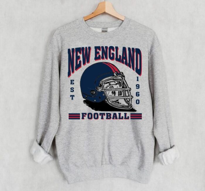 New England Football Blue Est 1960 Retro Comfort Sweatshirt American Football Comfort Colors Sweatshirt ECS1088