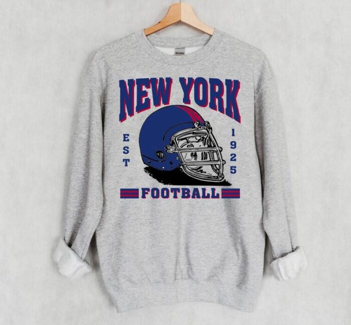 New York Football Blue Est 1925 Retro Comfort Sweatshirt American Football Comfort Sweatshirt For Dad ECS1096