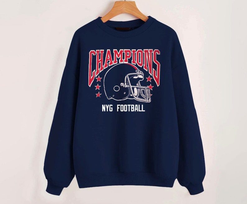 New York Football Champions Vintage Navy Comfort Sweatshirt Retro American Football Comfort Colors Sweatshirt ECS1049
