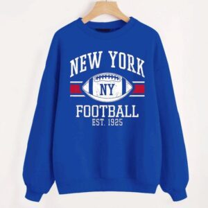 New York Football EST 1925 Pattern Line Royal Comfort Sweatshirt Retro American Football Comfort Colors Sweatshirt ECS1094