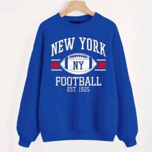 New York Football EST 1925 Pattern Line Royal Comfort Sweatshirt Retro American Football Comfort Colors Sweatshirt ECS1140