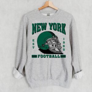 New York Football Green Est 1960 Retro Comfort Sweatshirt Football Retro 90s Comfort Colors Sweatshirt ECS1093