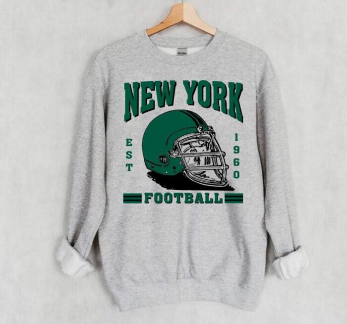 New York Football Green Est 1960 Retro Comfort Sweatshirt Football Retro 90s Comfort Colors Sweatshirt ECS1093