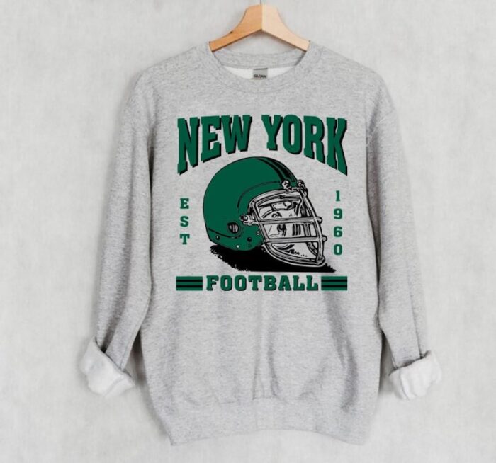 New York Football Green Est 1960 Retro Comfort Sweatshirt Football Retro 90s Comfort Colors Sweatshirt ECS1162