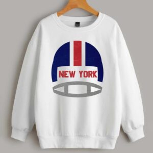 New York Football Vintage Helmet White Comfort Sweatshirt Retro American Football Comfort Sweatshirt Gift For Fan ECS1097