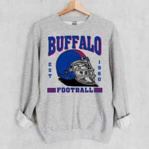 Retro Buffalo Football Est 1960 Vintage Sport Grey Comfort Sweatshirt Football Retro Comfort Sweatshirt For Dad ECS1133