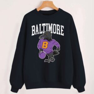 Vintage Baltimore Football Funny Mascot Black Comfort Sweatshirt Retro American Football Comfort Sweatshirt Gifts For Him ECS1130