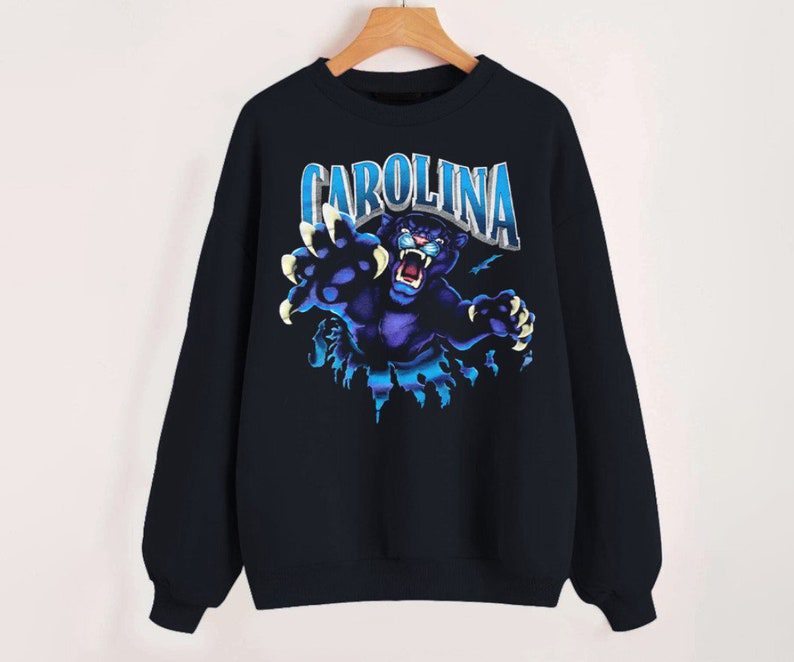 Vintage Carolina Football Mascot Black Comfort Sweatshirt Retro American Football Comfort Colors Sweatshirt ECS1054