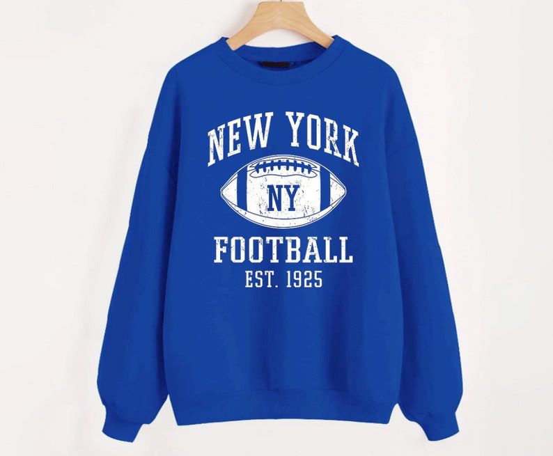 Vintage New York Football EST 1925 Royal Blue Comfort Sweatshirt Retro American Football Comfort Colors Sweatshirt ECS1105