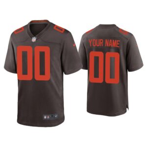 2020 Custom Cleveland Browns Brown Alternate Game Jersey