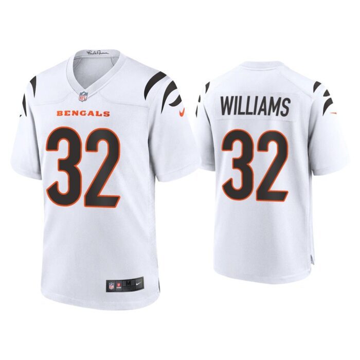 2021 Trayveon Williams Cincinnati Bengals White Game Jersey