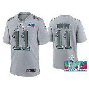 A.J. Brown Philadelphia Eagles Super Bowl LVII Gray Atmosphere Jersey