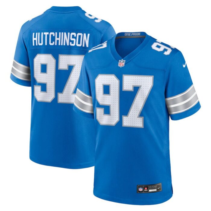 Aidan Hutchinson Detroit Lions Game Jersey - Blue