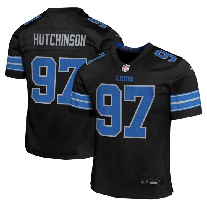 Aidan Hutchinson Detroit Lions Youth Alternate Player Game Jersey - Black