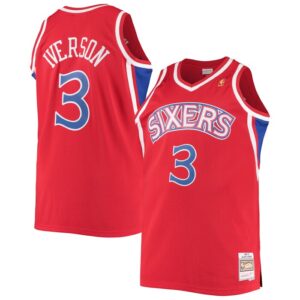 Allen Iverson Philadelphia 76ers 1996/97 Big & Tall Hardwood Classics Swingman Jersey - Red