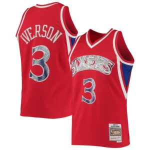 Allen Iverson Philadelphia 76ers 1996/97 Hardwood Classics NBA 75th Anniversary Diamond Swingman Jersey - Red