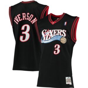 Allen Iverson Philadelphia 76ers 2000/01 Big & Tall Hardwood Classics Swingman Jersey - Black