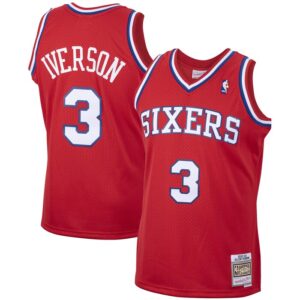 Allen Iverson Philadelphia 76ers 2001/02 Hardwood Classics Swingman Jersey - Red