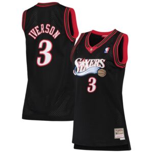 Allen Iverson Philadelphia 76ers Women's 2000/01 Hardwood Classics Swingman Jersey - Black