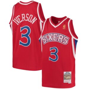 Allen Iverson Philadelphia 76ers Youth 1996/97 Hardwood Classics Swingman Throwback Jersey - Red