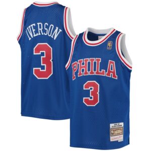 Allen Iverson Philadelphia 76ers Youth 1996/97 Hardwood Classics Swingman Throwback Jersey - Royal