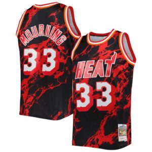 Alonzo Mourning Miami Heat 1996/97 Hardwood Classics Marble Swingman Jersey - Black