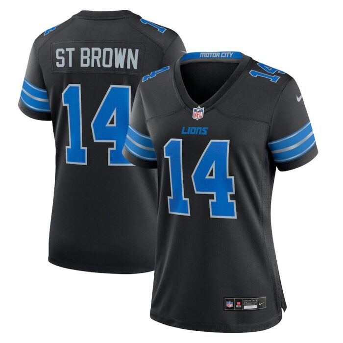 Amon-Ra St. Brown Detroit Lions Women's 2nd Alternate Game Jersey - Black