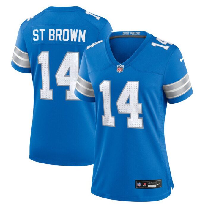 Amon-Ra St. Brown Detroit Lions Women's Team Game Jersey - Blue