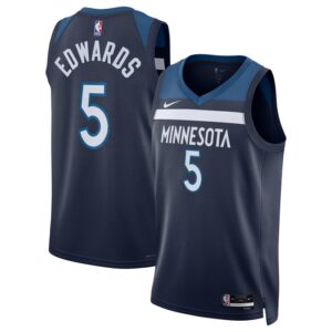 Anthony Edwards Minnesota Timberwolves Unisex Badge Swingman Replica Jersey - Icon Edition - Navy