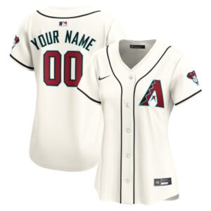 Arizona Diamondbacks Women Home Limited Custom Jersey - White