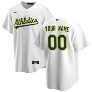 Athletics Youth Home Replica Custom Jersey - White