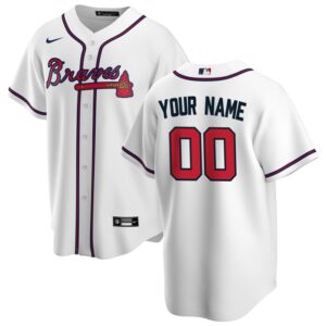 Atlanta Braves Home Replica Custom Jersey - White