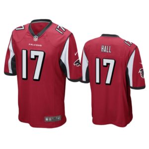 Atlanta Falcons #17 Red Men Marvin Hall Game Jersey