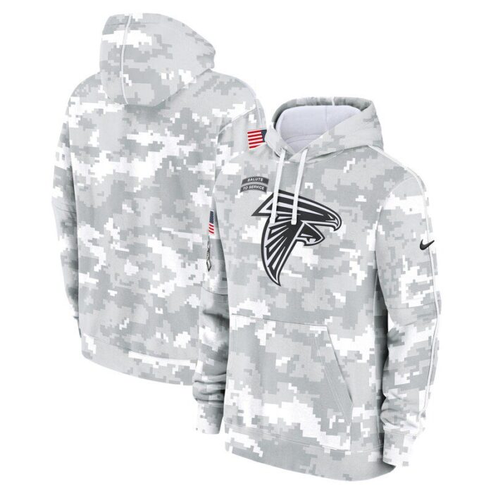 Atlanta Falcons 2024 Salute to Service Club Fleece Pullover Hoodie - Arctic Camo