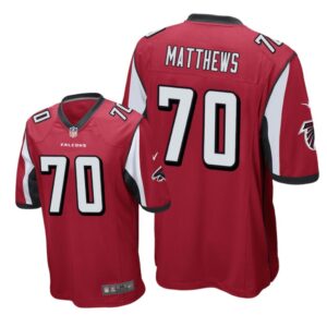 Atlanta Falcons #70 Red Men Jake Matthews Game Jersey