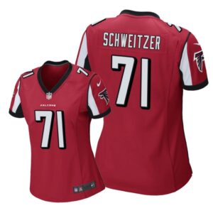 Atlanta Falcons #71 Red Wes Schweitzer Game Jersey - Women