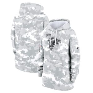 Atlanta Falcons Women's 2024 Salute To Service Club Fleece Pullover Hoodie - Arctic Camo