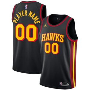 Atlanta Hawks Swingman Custom Jersey - Statement Edition - Black