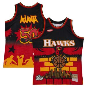 Atlanta Hawks x Tats Cru Hardwood Classics Fashion Jersey - Black