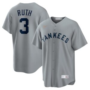 Babe Ruth New York Yankees Road Cooperstown Collection Player Jersey - Gray