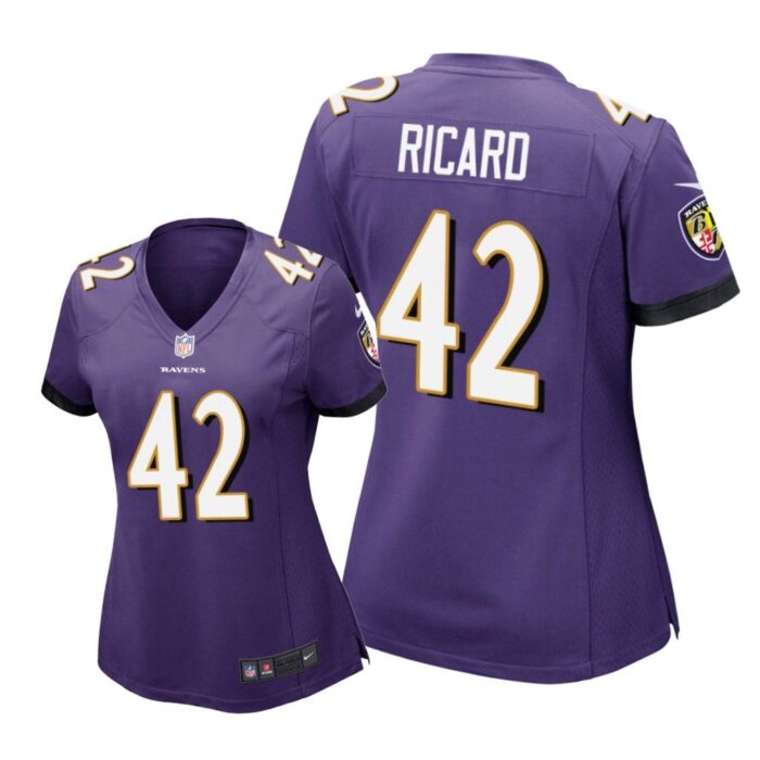 Baltimore Ravens #42 Purple Patrick Ricard Game Jersey - Women