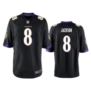 Baltimore Ravens #8 Black Men Lamar Jackson Game Jersey