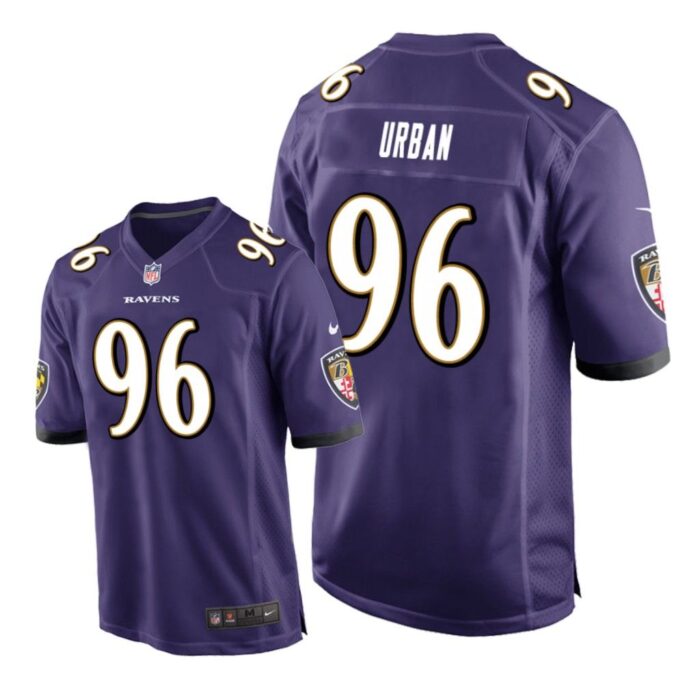 Baltimore Ravens #96 Purple Men Brent Urban Game Jersey