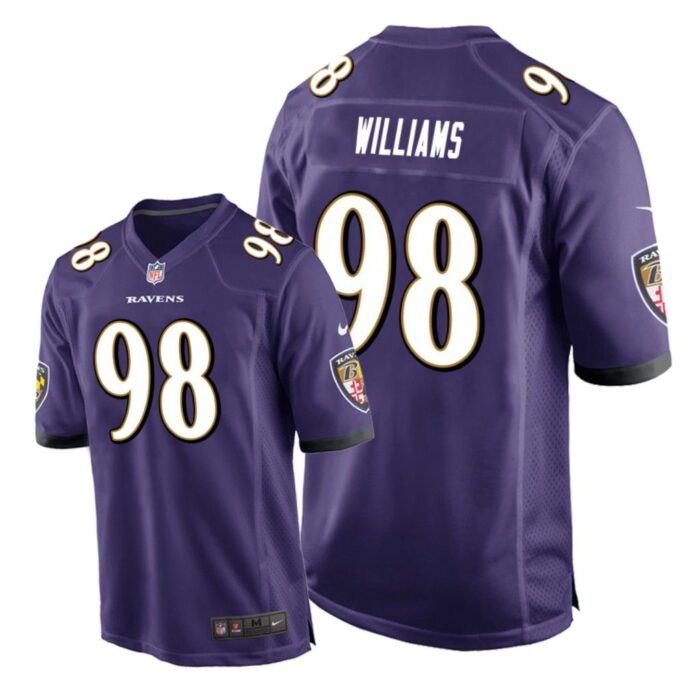 Baltimore Ravens #98 Purple Men Brandon Williams Game Jersey