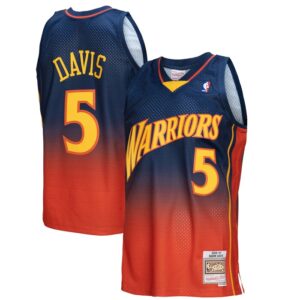 Baron Davis Golden State Warriors 2006/07 Hardwood Classics Fadeaway Swingman Player Jersey - Navy/Orange