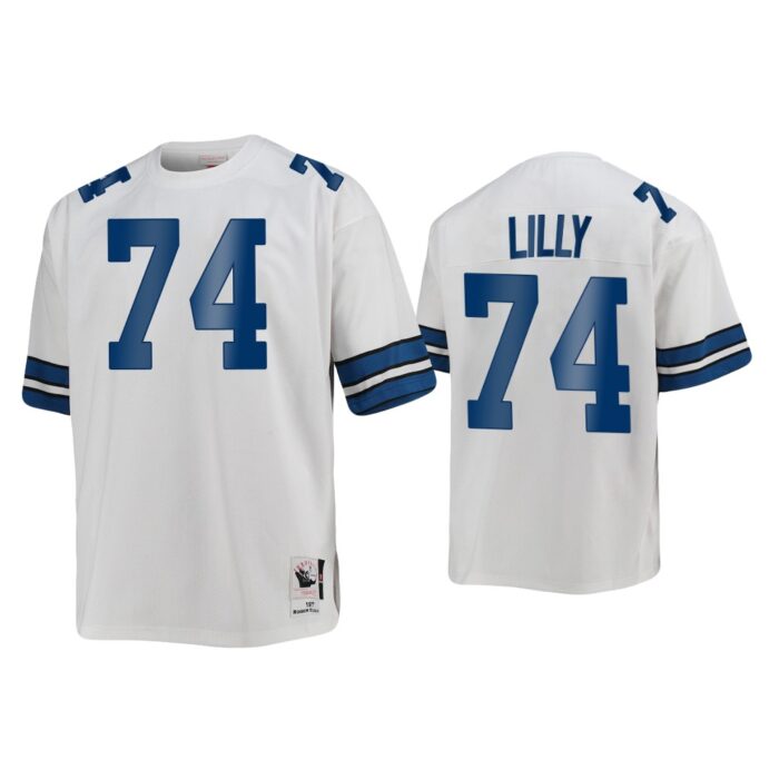 Bob Lilly Dallas Cowboys White 1977 Throwback Jersey