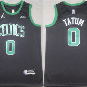 Boston Celtics #0 Jayson Tatum Black Stitched Basketball Jersey