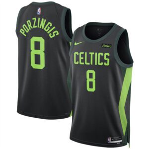 Boston Celtics #8 Kristaps  Porzingis Black 2024/25 City Edition Stitched Basketball Jersey