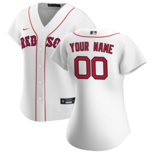 Boston Red Sox Women Home Replica Custom Jersey - White