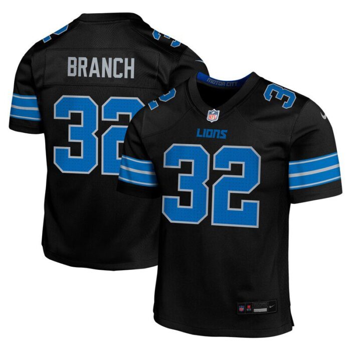 Brian Branch Detroit Lions Youth Alternate Player Game Jersey - Black